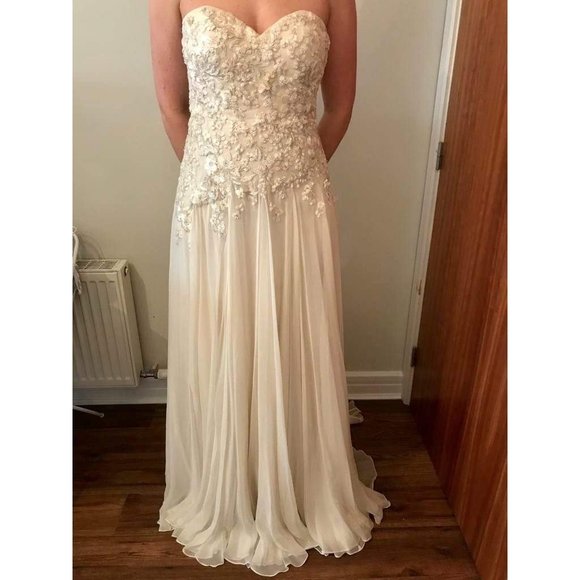 BHLDN Jenny Yoo Marianna Marabella Wedding Gown Size 12 NEW - Picture 11 of 16